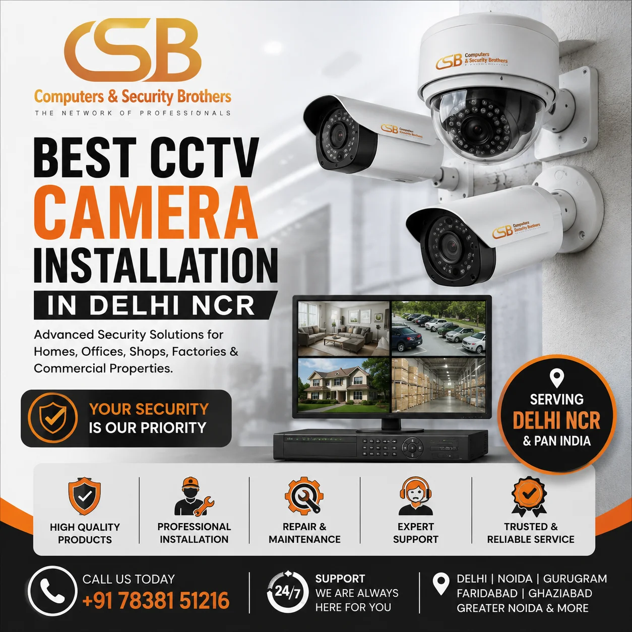 CCTV Camera Installation & Repair Service in Delhi
